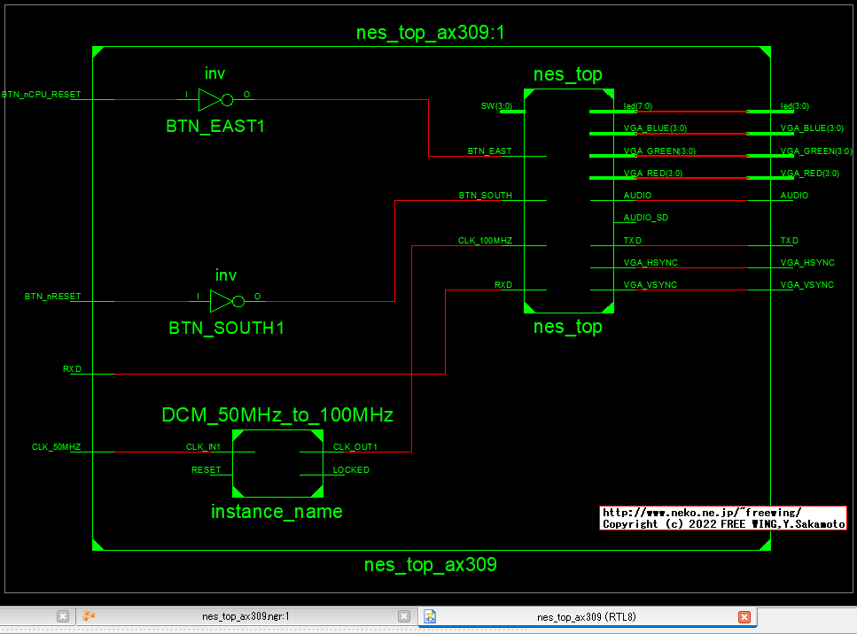 Digilent Nexys 3基板と ALINX AX309基板との違いに対応する