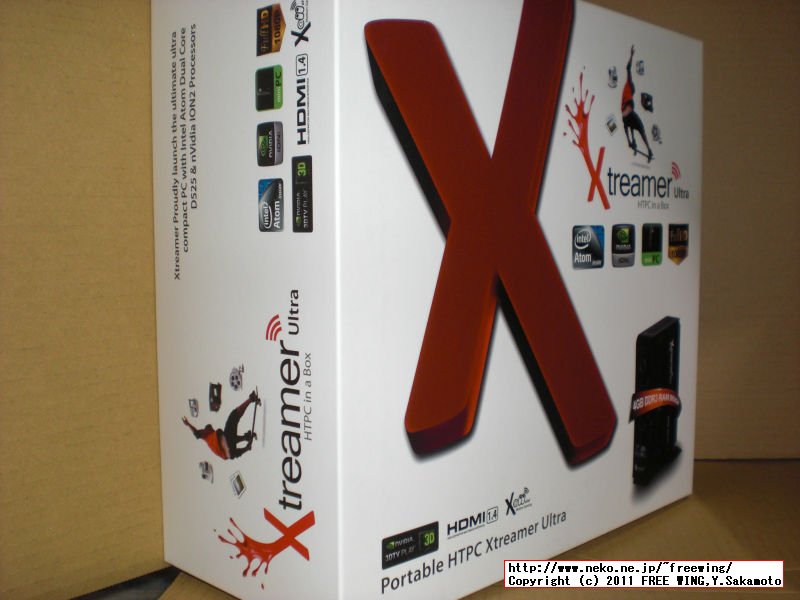 Xtreamer Ultra / Intel Atom D525 / NVIDIA ION II / 4GB DDR3搭載 ベアボーン 化粧箱もコンパクト
