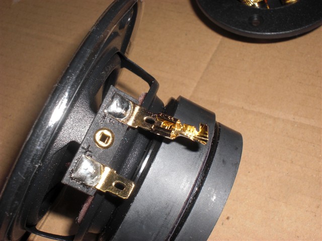 マークオーディオ製 スピーカーユニット OM-MF519の接続端子の規格は平型端子 187型