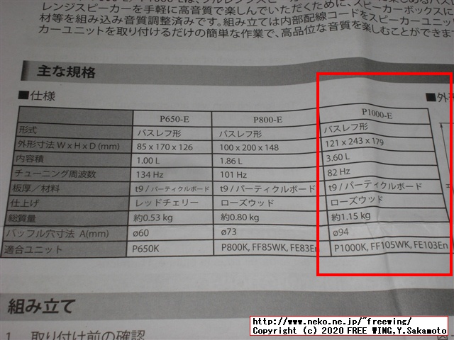 オーディオ雑誌に付録の ONKYO オンキヨー製 スピーカーユニット用に FOSTEX スピーカーボックス P1000-Eを購入してみた