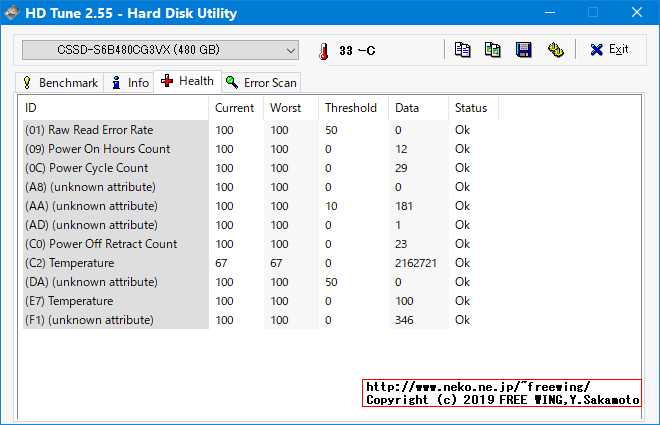 CFD CG3VX シリーズ SATA接続 SSD (480GB) CSSD-S6B480CG3VXのベンチマーク レビュー