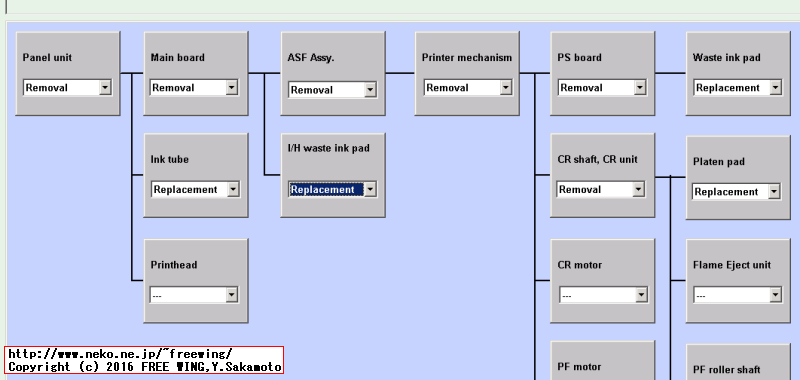 Adjustment Program for RX700で PM-A900の廃インクカウンタをリセット