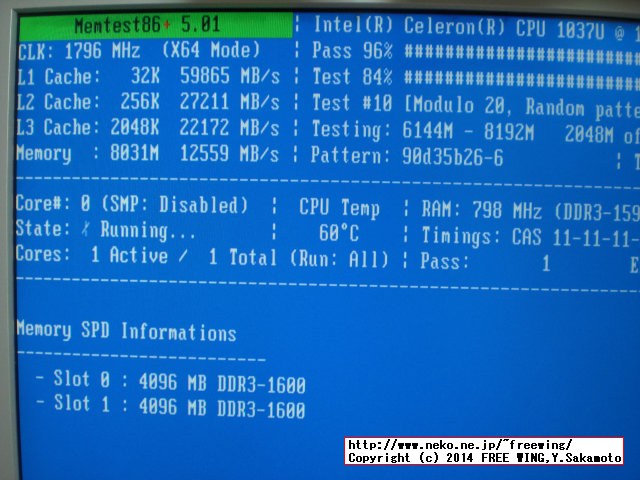 Giada Tech D310-BF000-V2 Celeron 1037U MemTest86 Plus