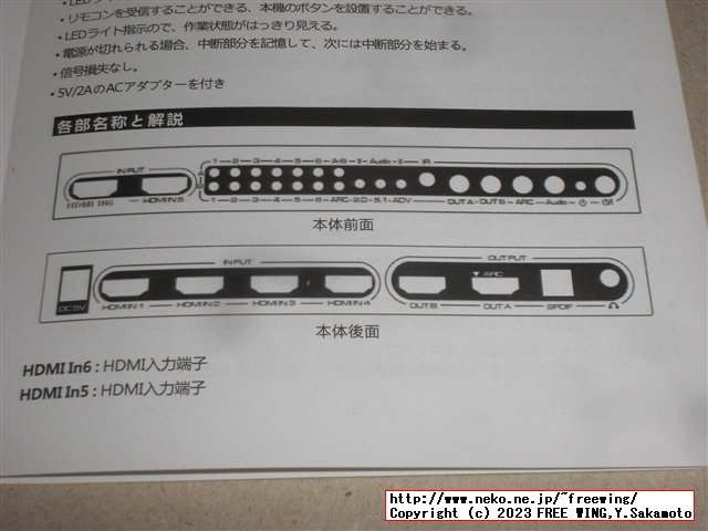 AGPtEK HDMI分配器 6入力2出力 HDMI True Matrix 6x2
