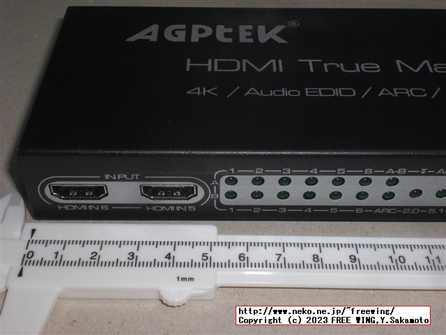 AGPtEK HDMI分配器 6入力2出力 HDMI True Matrix 6x2