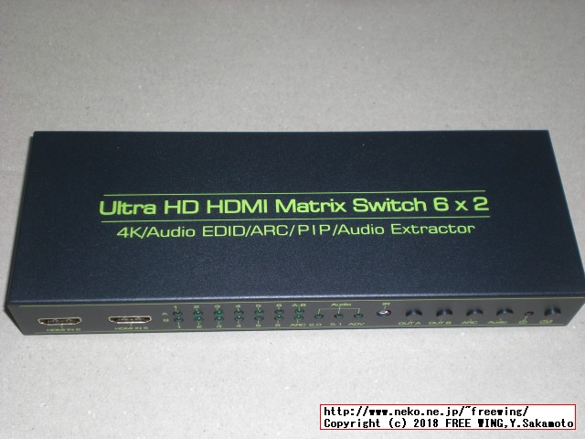 マトリックス6＊ 2 HDMI 6 入力 2出力スプリッタスイッチ4K 2K ARC EDID 1080p 3Dコンバータ