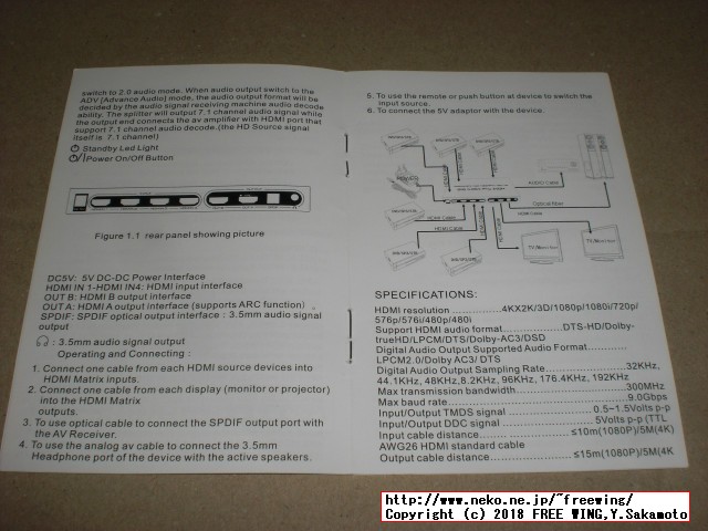 マトリックス6＊ 2 HDMI 6 入力 2出力スプリッタスイッチ4K 2K ARC EDID 1080p 3Dコンバータ