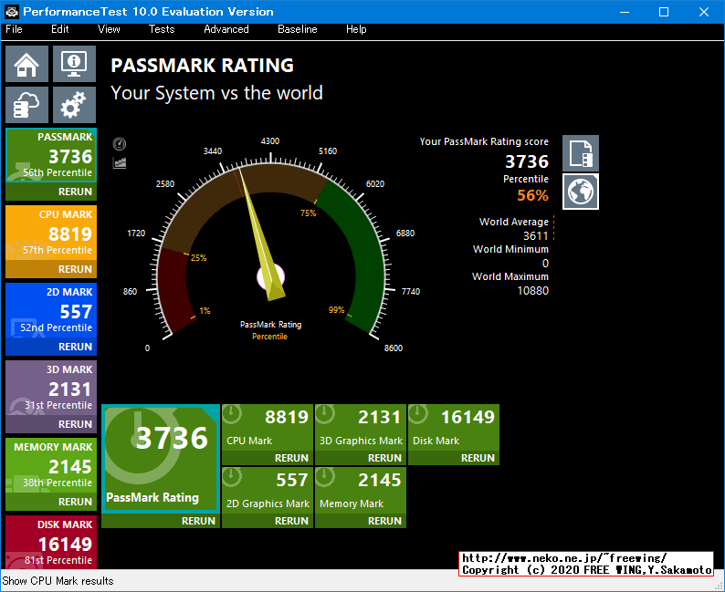 Lenovo ThinkCentre M75q-1 Tiny AMD Ryzen 5 PRO 3400GE PassMark 10.0