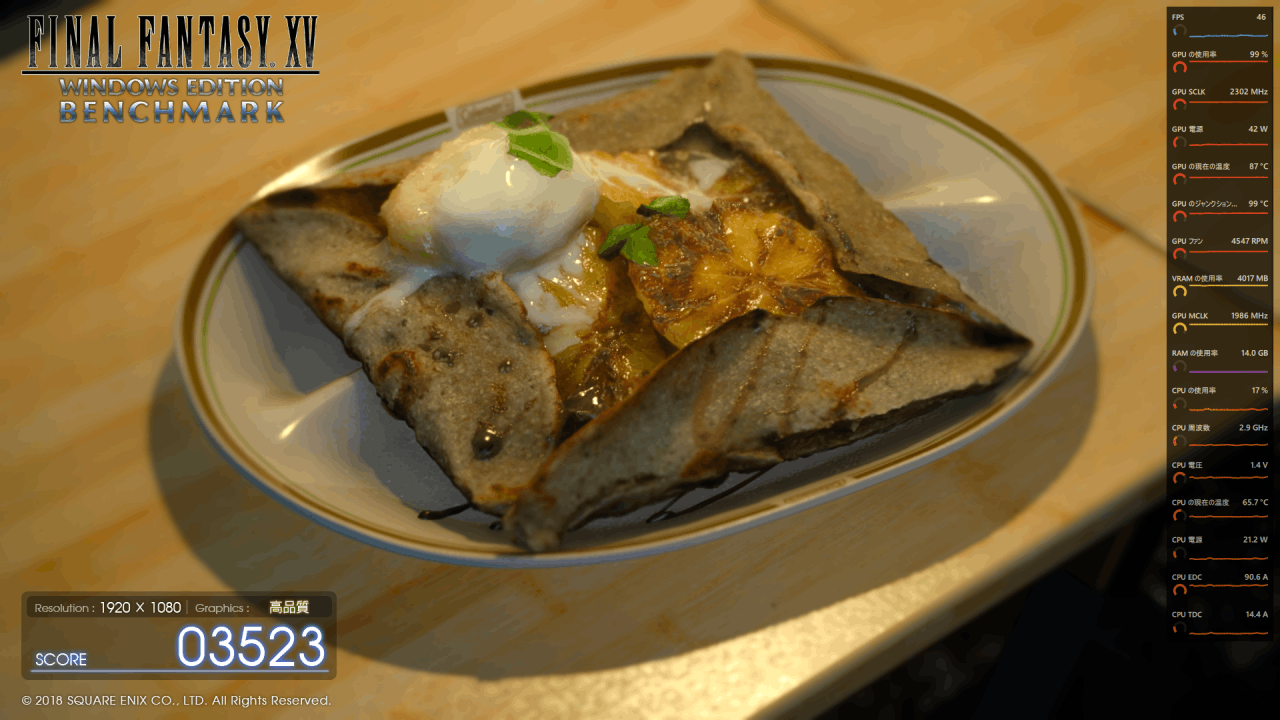 ファイナルファンタジー XV ベンチマーク RX6400