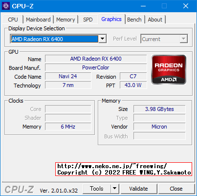 AMD Radeon RX 6400のベンチマーク、M75s Small Gen2