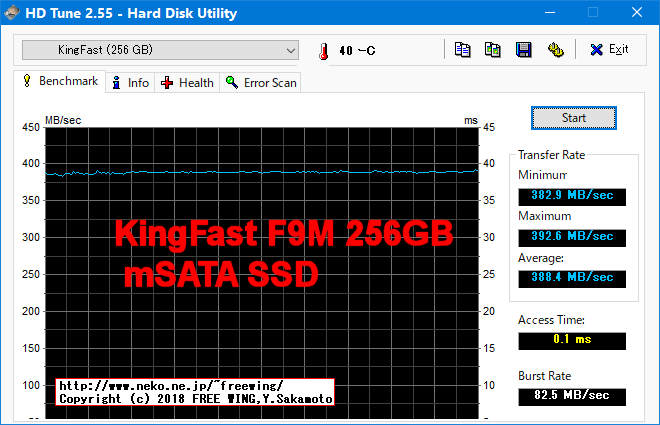 mSATA接続 SSD KingFast F9M 256GB 1310MCS08-256