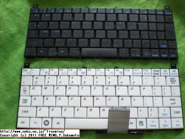 中国のネット通販で購入した TOSHIBA NB100用の英語キーボード