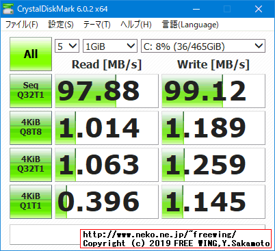 NEC VersaPro VK25LC-K PC-VK25LCZDKの HDDのベンチマーク