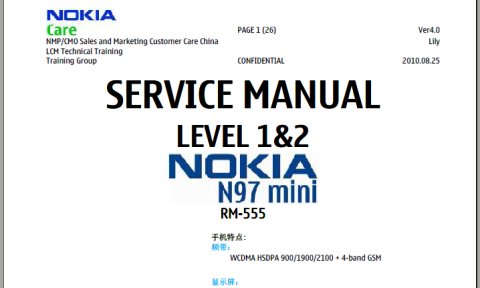 NOKIA Service Manual N97 mini RM-555