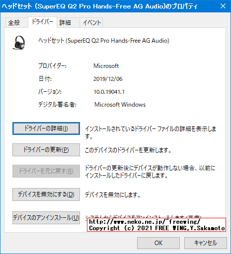 SuperEQ Q2Pro 完全ワイヤレス イヤホン Device Info Windows 10