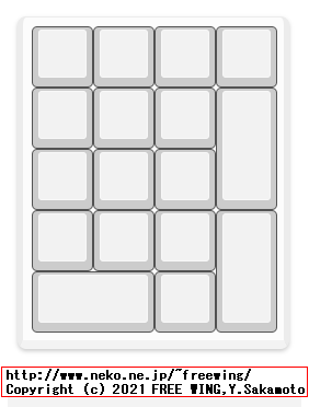 テンキーの場合の VIA JSON定義、キー配置のデザインレイアウトの JSON