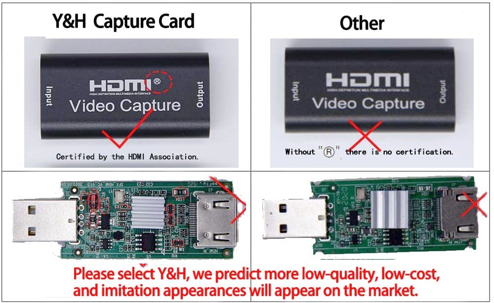 最近流行の 1000円で買える USBで HDMI映像信号をキャプチャする MS2109ドングル HDMI(R付き)と HDMI(R無し)