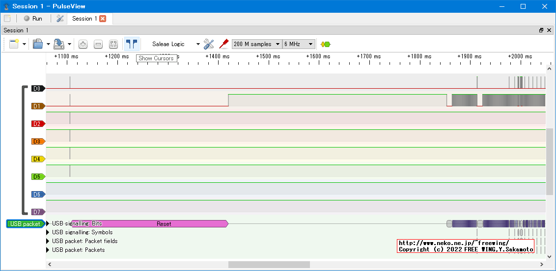 USBコネクタに USBデバイスを差した時のタイミング、Low Speed、USB GAME Pad