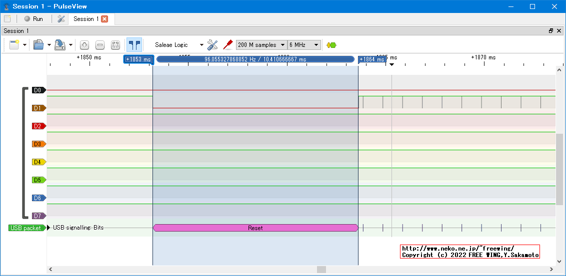 USBコネクタに USBデバイスを差した時のタイミング、Low Speed、USB GAME Pad