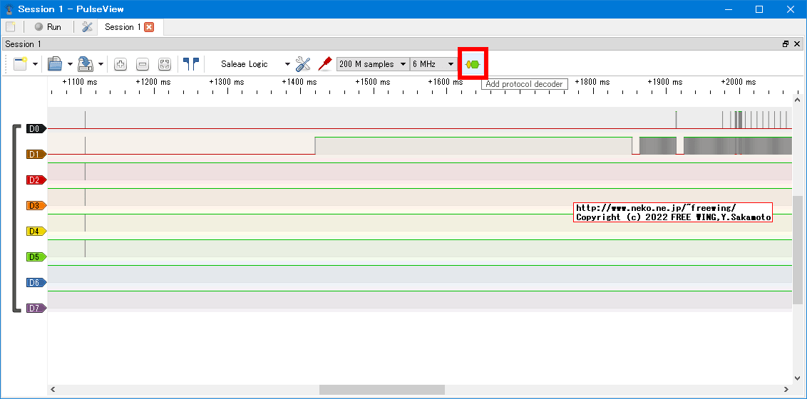 USBロジアナの sigrok PulseViewで USBプロトコルアナライザの機能を有効にして USBの波形を観測する設定方法