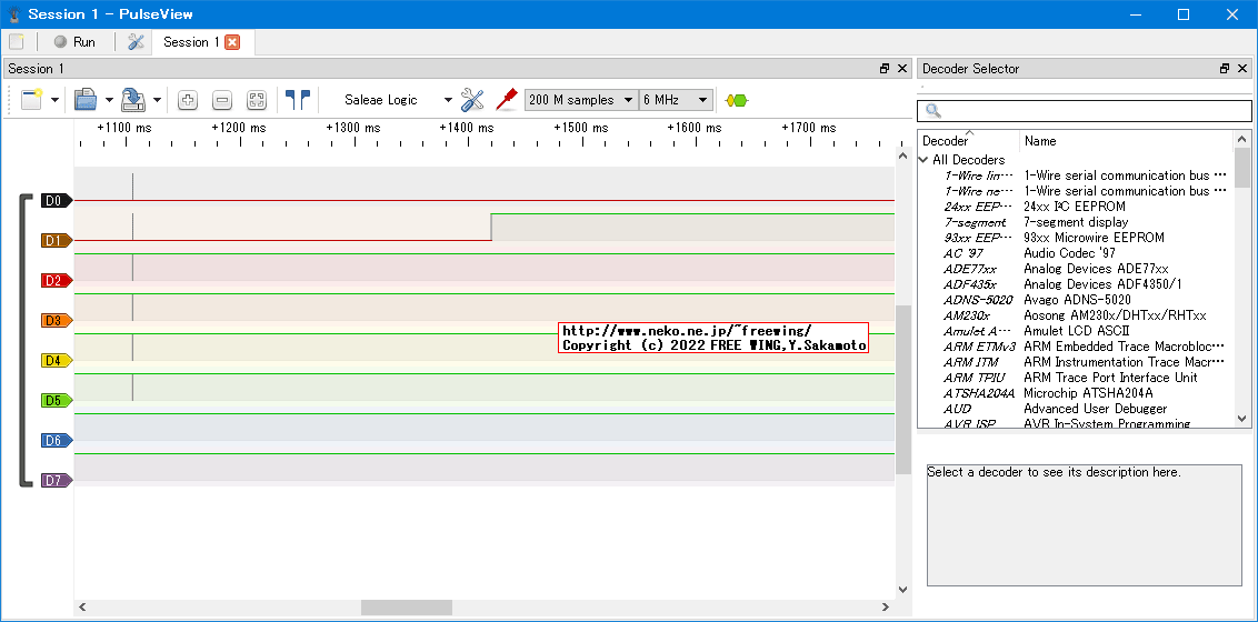 USBロジアナの sigrok PulseViewで USBプロトコルアナライザの機能を有効にして USBの波形を観測する設定方法