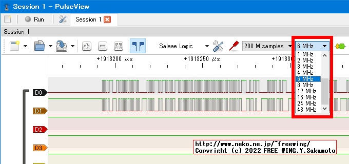 USBロジアナの sigrok PulseViewで USBプロトコルアナライザの機能を有効にして USBの波形を観測する設定方法