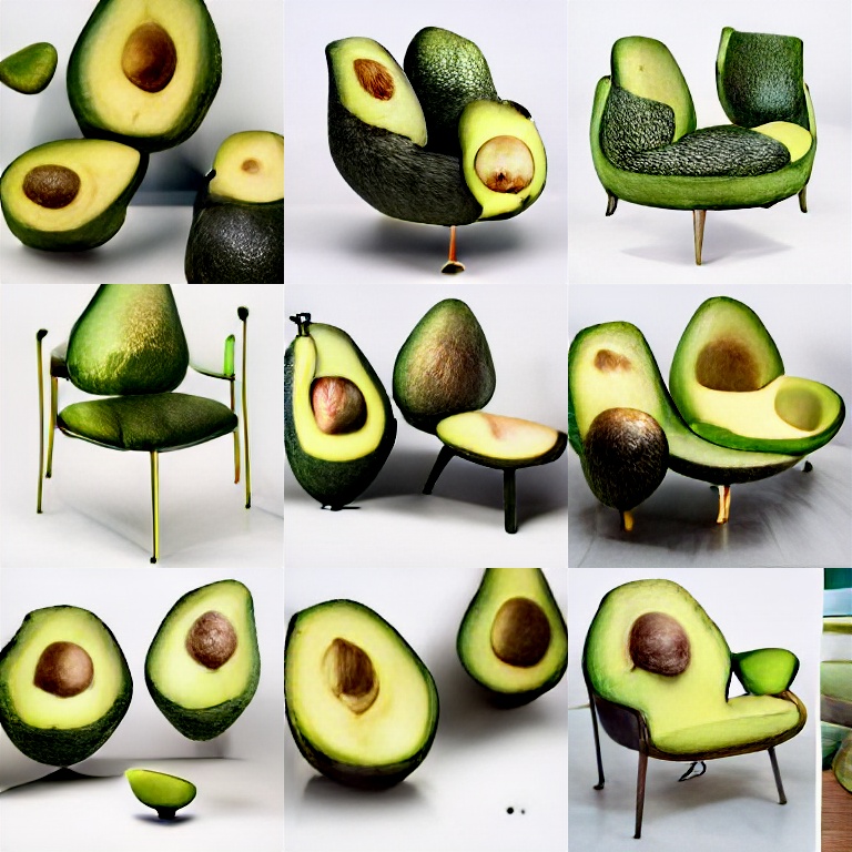 'an armchair in the shape of an avocado'