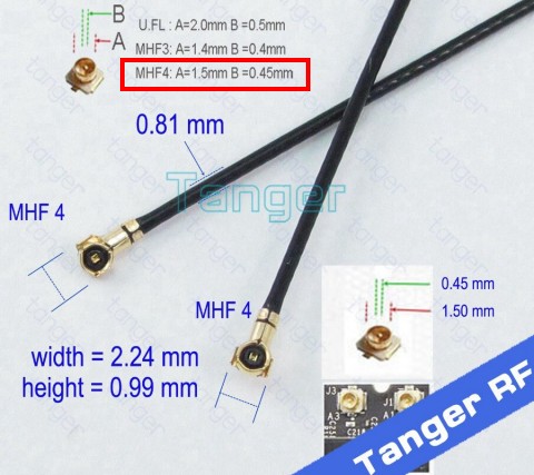 M.2用 WiFi Bluetoothコンボカードのアンテナコネクタは MHF4