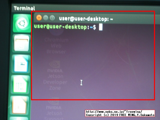 NVIDIA Jetson Nanoの Ubuntuのデスクトップ環境側でターミナルを起動する方法