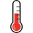 半分赤色の温度計マーク