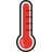 全部赤色の温度計マーク