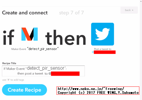 step 7 Create and connectで最後、