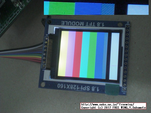 1.8インチ 128x160 ST7735 SPI接続 TFT液晶ディスプレイを自前で制御