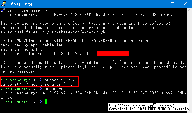 CVE-2021-3156 Sudo Baron Samedit 脆弱性有り