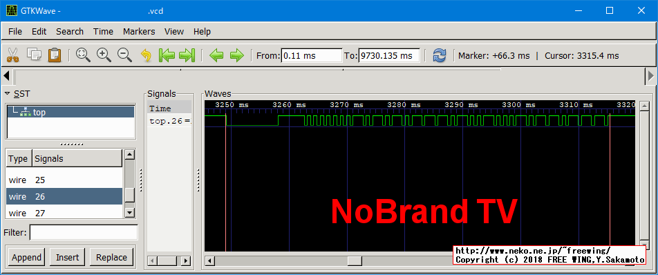 赤外線リモコンの波形 - NoBrand テレビ