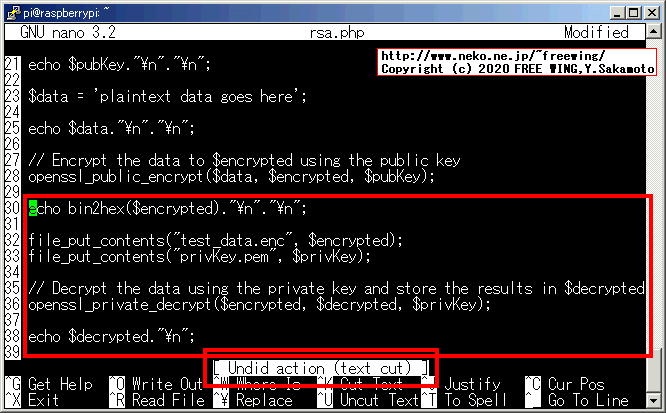 Raspberry Piで良く使われる nanoテキストエディタで覚えておくと便利な操作方法