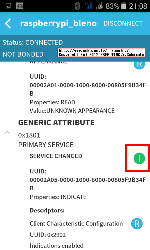 Bluetooth BLE blenoの beacon.js iBeaconのサンプル