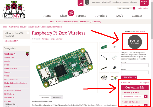 ModMyPi LTD - Customise Me - No ! No Thanks!