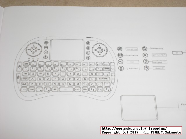 Raspberry Piの初期設定等に便利な認証不要のワイヤレス方式のタッチパッド付きキーボード、日本語版