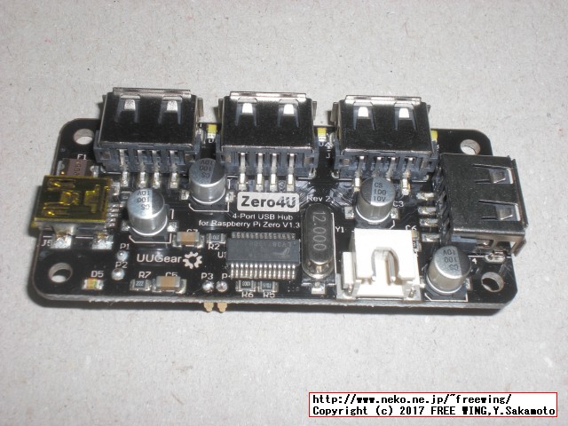 UUGear USB 4ポートハブの基板モジュール ZERO4U with Raspberry Pi Zero W
