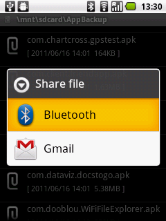 Bluetoothを使用して Android端末から Windowsパソコンにファイルを転送