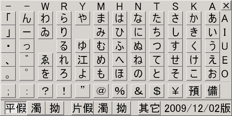 Hiragana Keyboard