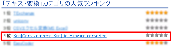 ベクターソフトウェアの人気ソフトでランクインしました！ (^_^)ノ