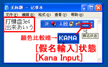 [假名輸入]状態、打鍵盤[3e4] でき[あいう]