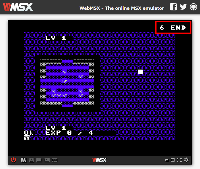とりあえず、6行に END（プログラム終了）を仕込んでみる