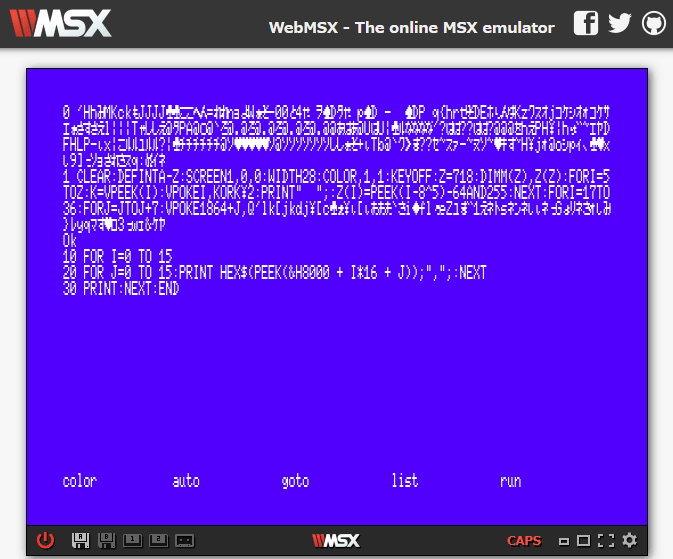 MSX 用RPG『10 Lines Hero』のコメント部分のバイナリをゲットする方法