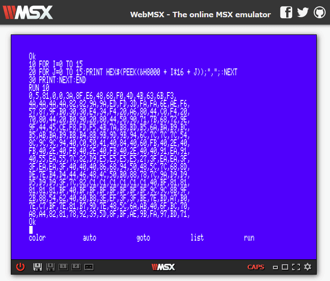 MSX 用RPG『10 Lines Hero』のコメント部分のバイナリをゲットする方法
