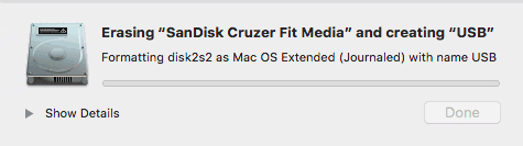 USBメモリを Disk Utility.appで初期化する