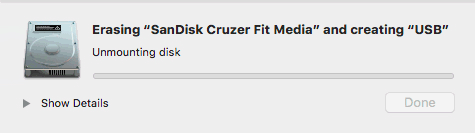 USBメモリを Disk Utility.appで初期化する